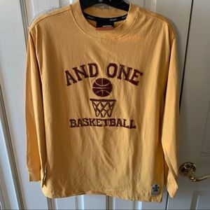NWT Boys Cotton AND1 Basketball Long Sleeve Tee Size Medium with sewn on patches
